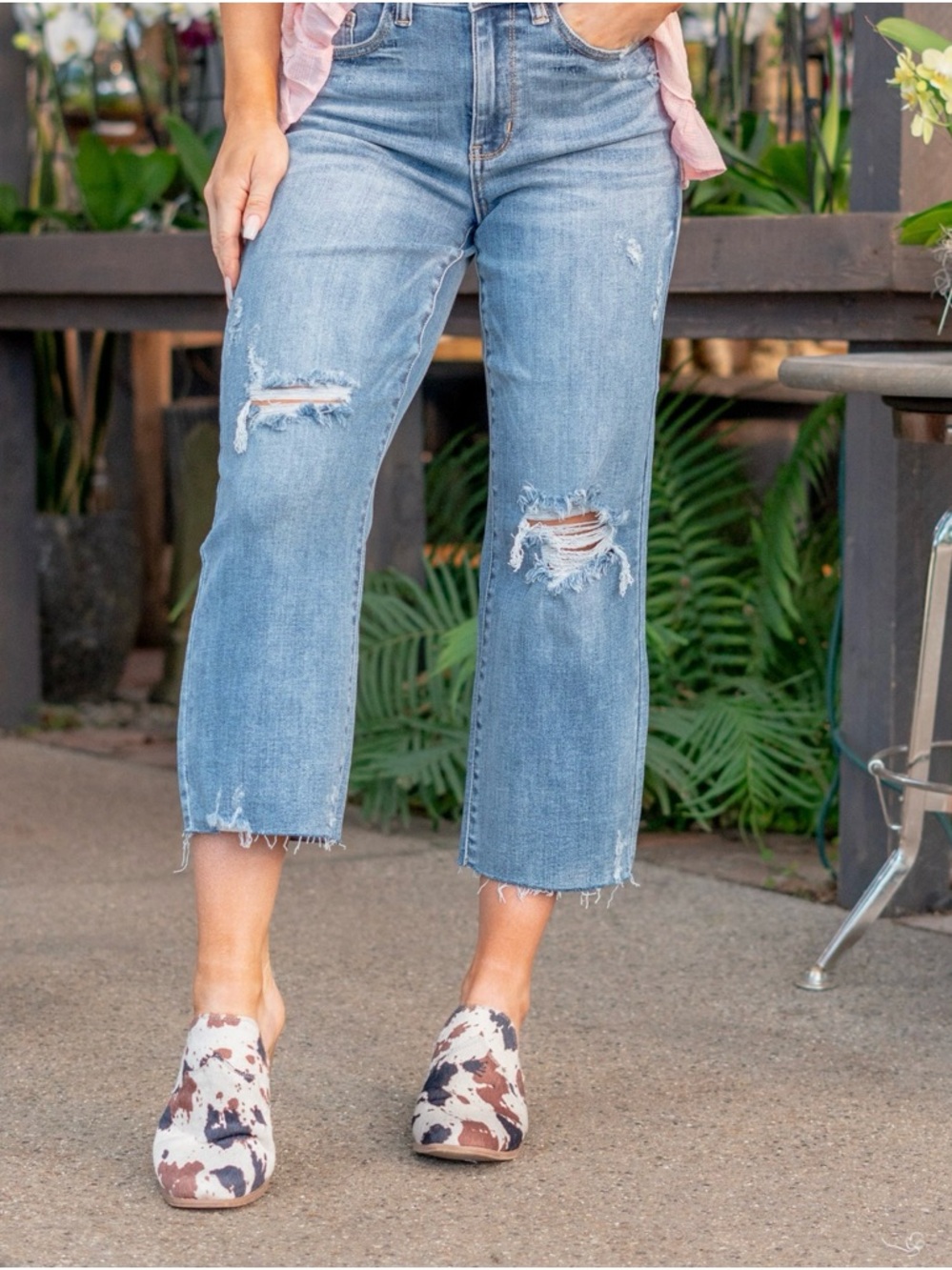 Judy Blue Distressed Wide-Leg Women’s Jeans - Light Blue 14W - Picture 5 of 7